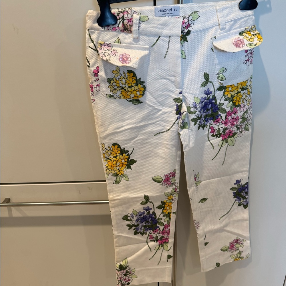 Simonetta Pique Pants set and Lavender top have a small stain on the pants